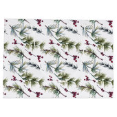 Watercolor Poinsettia Pattern  ラージペーパーバッグ (裏面)