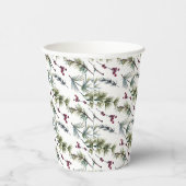 Watercolor Poinsettia Pattern  紙コップ (右)