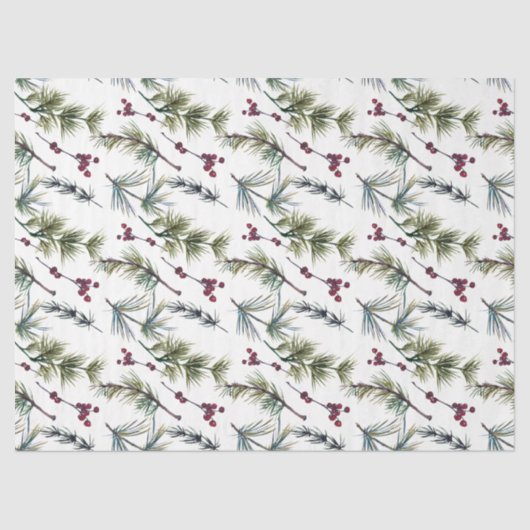 Watercolor Poinsettia Pattern  薄葉紙 (正面)