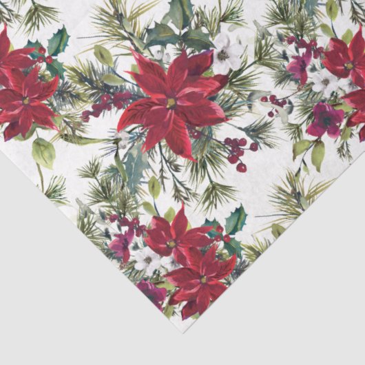 Watercolor Poinsettia Pattern  薄葉紙 (詳細)