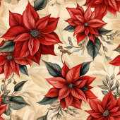 Watercolor Poinsettia Tablecloth Rustic Christmas バスタオルセット