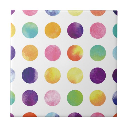 Watercolor polka dots タイル (正面)