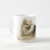 Watercolor Pomchi Dog Portrait Coffee Mug
