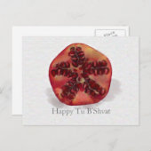Watercolor Pomegranate Tu B'Shvat holiday postcard シーズンポストカード (正面/裏面)