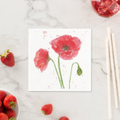 Watercolor Poppies スタンダードカクテルナプキン (インサイチュ)