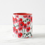 Watercolor poppy flowers botanical マグカップ (中央)