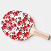 Watercolor poppy flowers botanical 卓球ラケット (横)