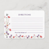 Watercolor Poppy & Lavender Bridal Shower Recipe エンクロージャーカード (裏面)