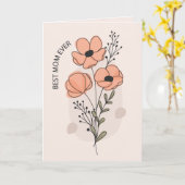 Watercolor Poppy Mother's Day Greeting Card カード (黄色い花)