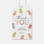 Watercolor Popsicle Ready to Pop Baby Shower ギフトタグ (正面)