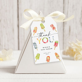 Watercolor Popsicle Ready to Pop Baby Shower ギフトタグ