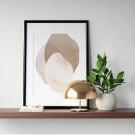 Watercolor poster Abstract Geometrical modern art ポスター