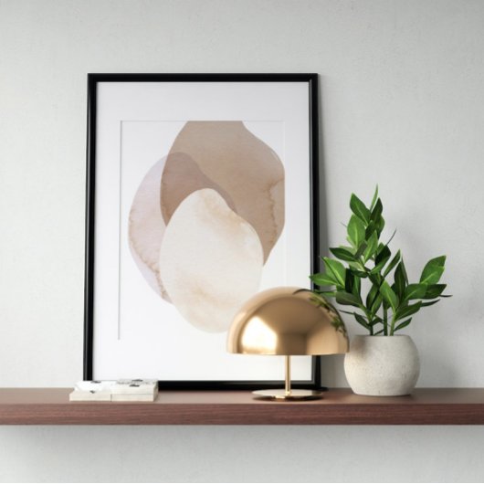 Watercolor poster Abstract Geometrical modern art ポスター