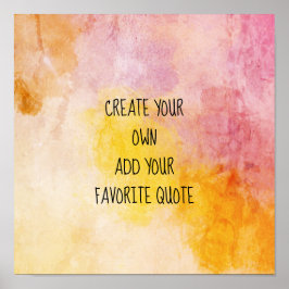 watercolor poster create your own quote wall art ポスター