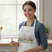 Watercolor Potted Flowers エプロン