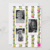 Watercolor Preppy Bright Christmas Garland Photo シーズンカード (裏面)