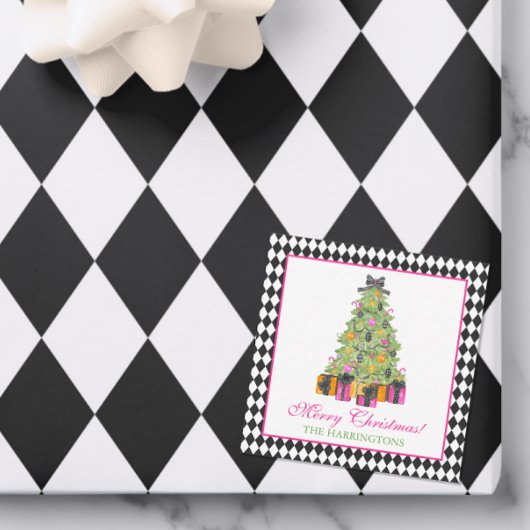 Watercolor Preppy Bright Glamour Christmas Party ノートカード