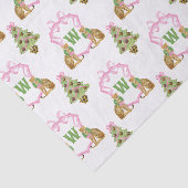Watercolor Preppy Leopard Christmas Monogram Crest 薄葉紙 (詳細)