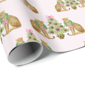 Watercolor Preppy Leopard Christmas Tree ラッピングペーパー (ロールコーナー)