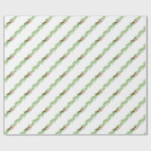 Watercolor Preppy Leopard Garland Christmas ラッピングペーパー (フラット)