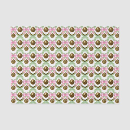 Watercolor Preppy Leopard Garland Christmas 薄葉紙 (正面)
