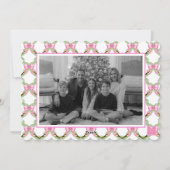 Watercolor Preppy Leopard Monogram Crest Photo シーズンカード (裏面)