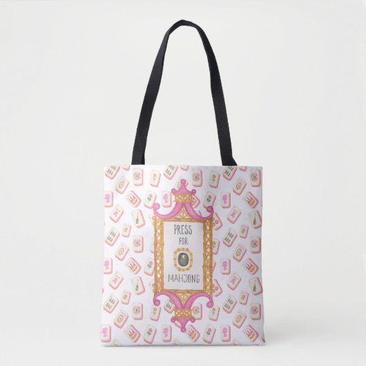 Watercolor Press for Mahjong Champagne Party トートバッグ (正面)