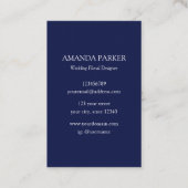 Watercolor Pretty Beige Blue Flowers Floral 名刺 (裏面)