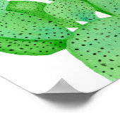 Watercolor Prickly Pear Cactus ポスター (角)