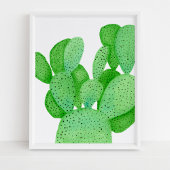 Watercolor Prickly Pear Cactus ポスター