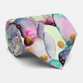 Watercolor Prickly Pear Cactus Desert Pattern ネクタイ (ロール)