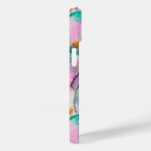 Watercolor Prickly Pear Cactus Flowers Monogrammed Case-Mate iPhoneケース (裏面 / 右)