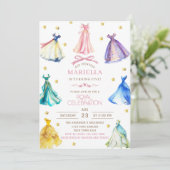 Watercolor Princess  Dress Birthday is turning fiv 招待状 (スタンド正面)