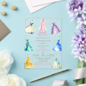 Watercolor Princess  Dress Birthday Royal birthday アクリル招待状 (インサイチュ (ウェディング))