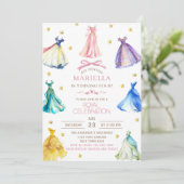 Watercolor Princess  Dress Birthday Royal birthday 招待状 (スタンド正面)
