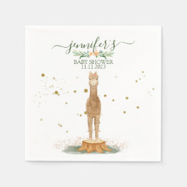 Watercolor Print Alpaca Baby スタンダードカクテルナプキン