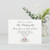 Watercolor Protea Bouquet Wedding 招待状 (スタンド正面)