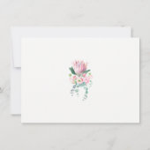 Watercolor Protea Bouquet Wedding 招待状 (裏面)