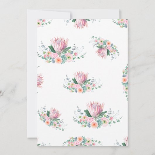 Watercolor Protea Wedding 招待状 (裏面)