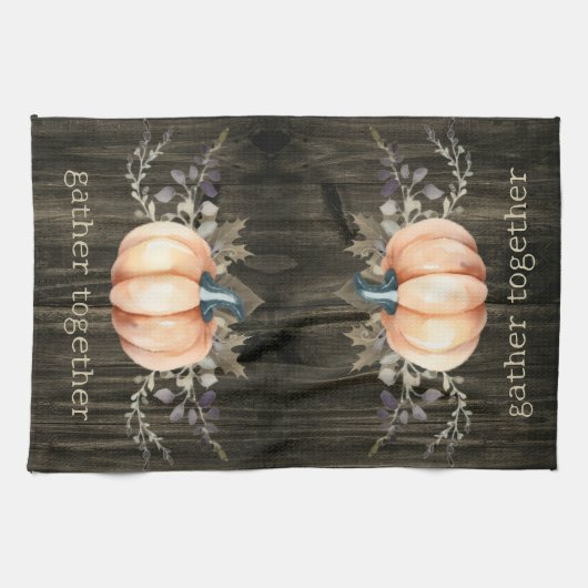 Watercolor Pumpkin キッチンタオル (横)