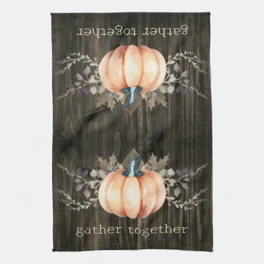Watercolor Pumpkin キッチンタオル (縦)