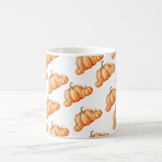 Watercolor Pumpkin Autumn Pattern コーヒーマグカップ (中央)