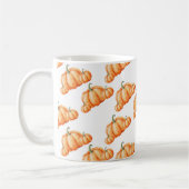 Watercolor Pumpkin Autumn Pattern コーヒーマグカップ (左)