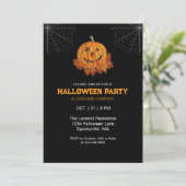 Watercolor Pumpkin Halloween Party Invitation (スタンド正面)