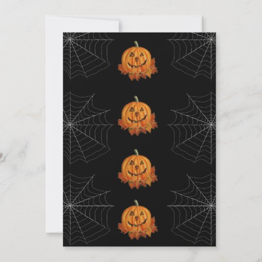 Watercolor Pumpkin Halloween Party Invitation (裏面)