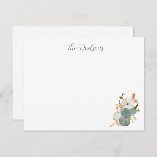 Watercolor Pumpkin Notecards (正面/裏面)