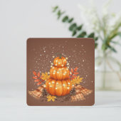 Watercolor pumpkin thanksgiving card  カード (スタンド正面)