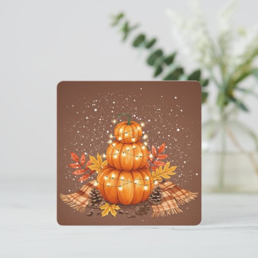 Watercolor pumpkin thanksgiving card  カード (スタンド正面)