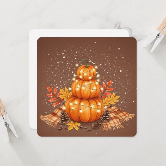 Watercolor pumpkin thanksgiving card  カード (正面/裏面インサイチュ)
