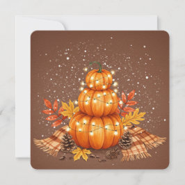 Watercolor pumpkin thanksgiving card  カード